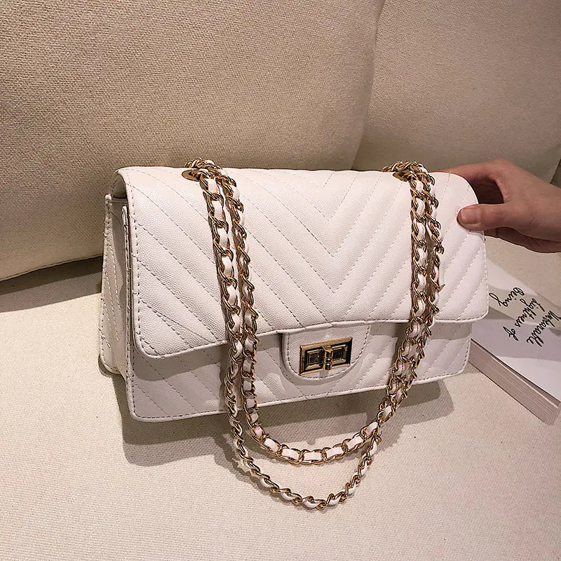 Chanel Style V-Pattern Shoulder Chain Bag