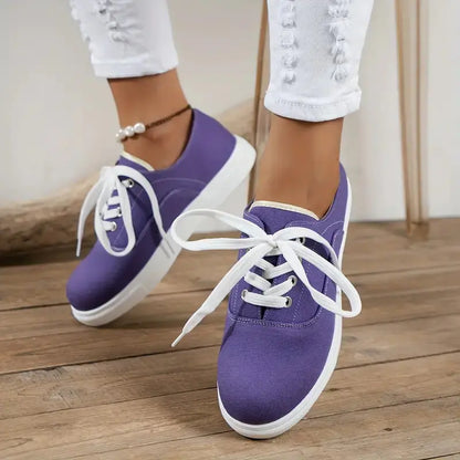 Trendy Breathable Canvas Shoes for Women in Candy Colors