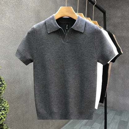 Thin Knitted Polo Shirt