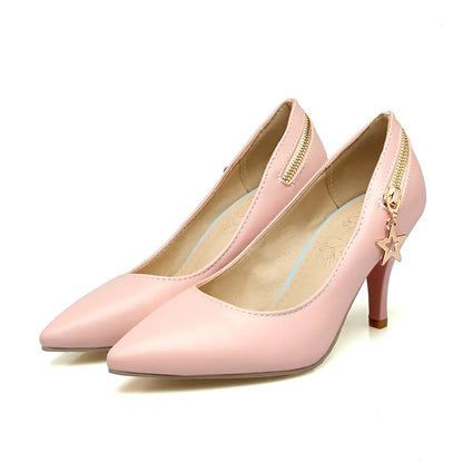 נעלי אביב לנשים עם רוכסן מתכת במידות גדולות