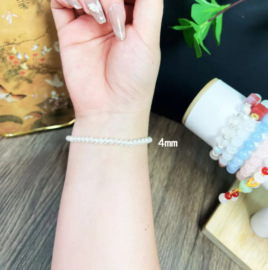 צמיד חרוזים אלגנטי משובץ פניני מים מתוקים