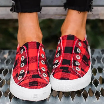 Plaid Canvas Shoes for Women