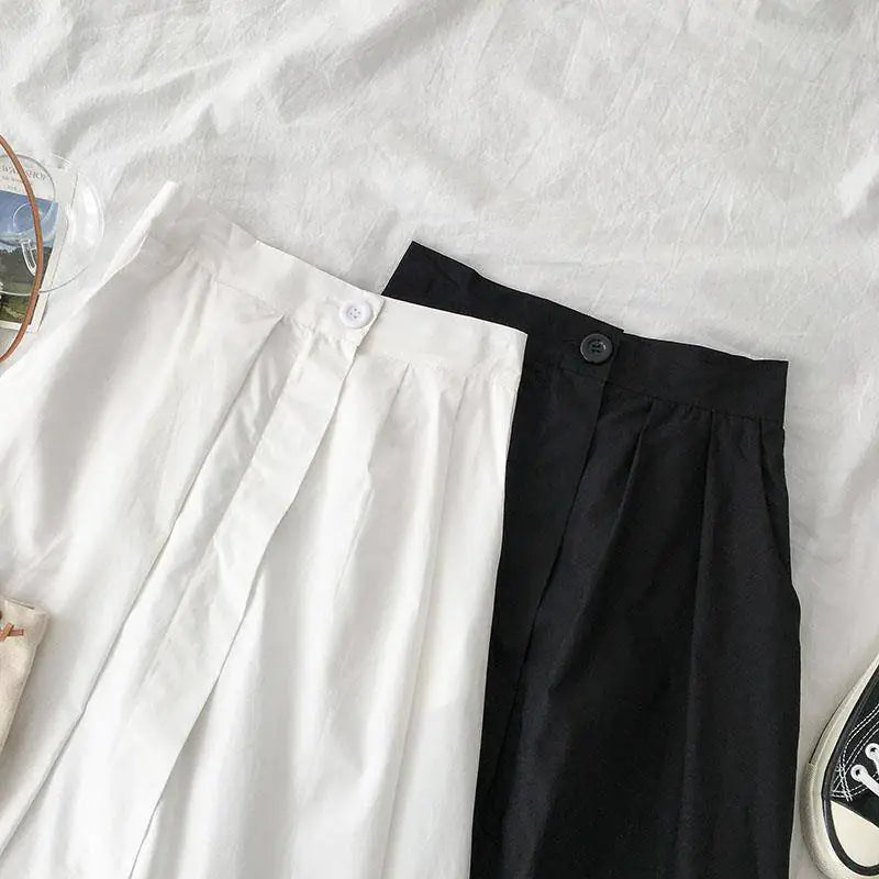 חצאית A-גזרה גבוהה בצבע אחיד, חצאית מידי רב-תכליתית