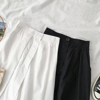 חצאית A-גזרה גבוהה בצבע אחיד, חצאית מידי רב-תכליתית