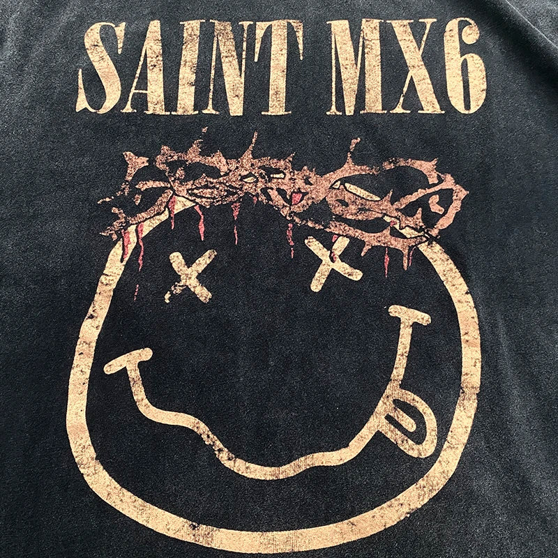 SAINT MICHAEL Vintage Heavyweight Casual T-shirt Large