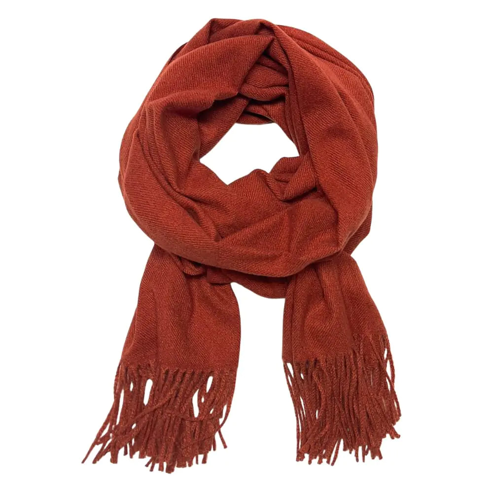 Humble Hilo Soft Wool Scarf or Shawl Large Scarf for Women and Men Men and Womens Scarf Winter Wrap Pashmina 74 x 27 (Paprika)