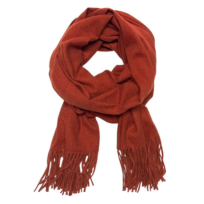 Humble Hilo Soft Wool Scarf or Shawl Large Scarf for Women and Men Men and Womens Scarf Winter Wrap Pashmina 74 x 27 (Paprika)