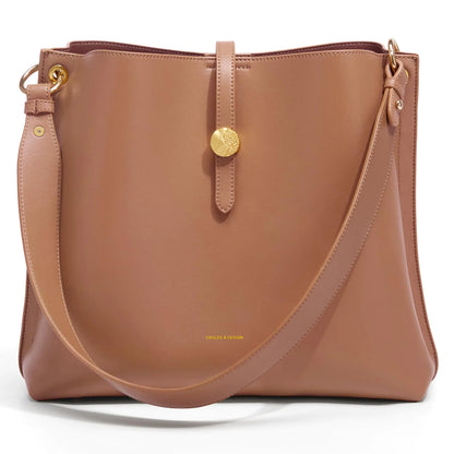 Cnoles Women Genuine Leather Designer Tote Bags Purses And Handbags For Women Fashion Ladies Top Handle Shoulder Satchel Bag Brown