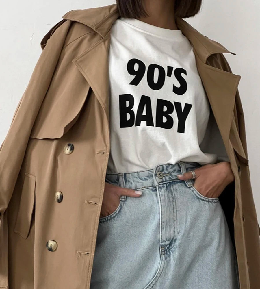 Hirsionsan Women's Oversized Aesthetic Letter T-Shirt