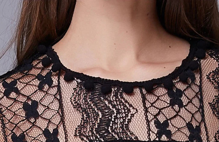 Elegant White Lace Sleeveless Dress