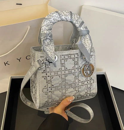 Quilted Studded Lady Dior Vintage Shoulder Bag