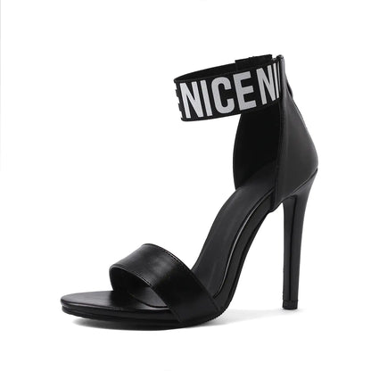 נעלי עקב פתוחות לנשים עם עקבים דקים