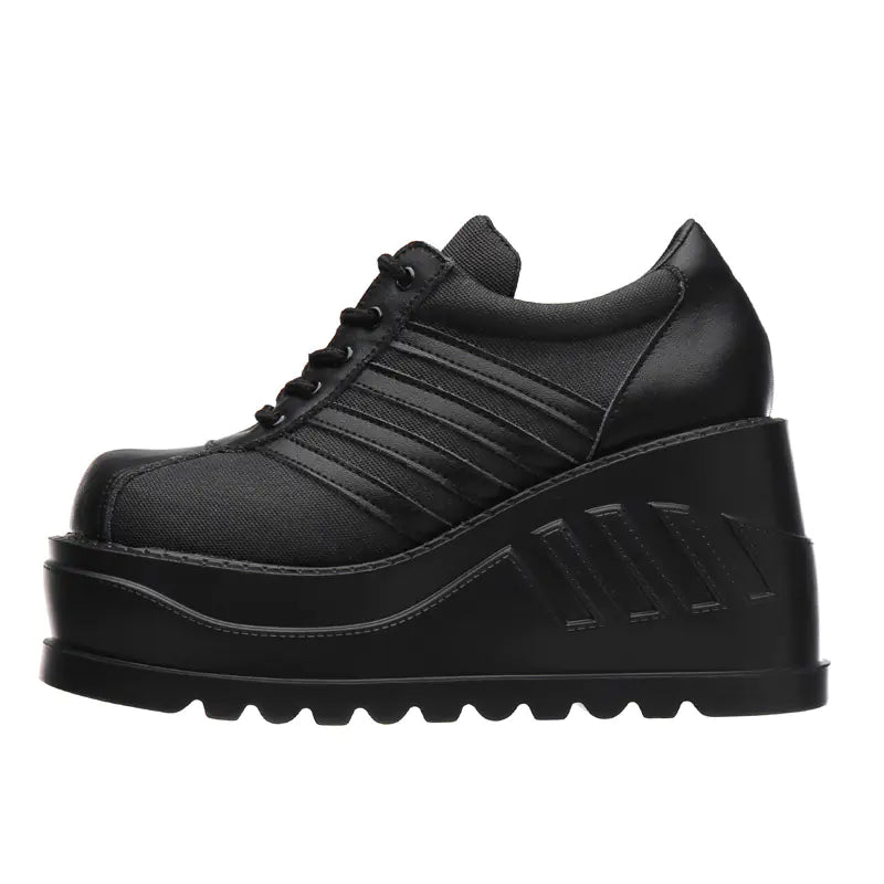 Punk Big Toe Platform Shoes for Women with Slope Heel
