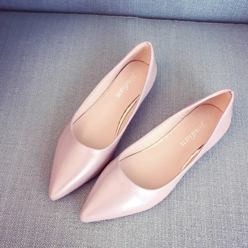 Pointed Toe and Flat Work Shoes for Women in Black/Nude